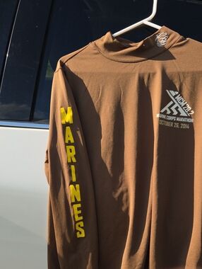 Marines Brown Long-Sleeve Performance Tee